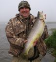 Oz Moffat with 7 lbs 2 oz  Heilen Trout. 17th June 2014